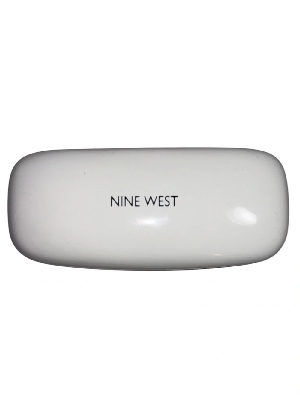 Nine West Hard Shell Sunglasses Case Glossy White with Black Velvet Interior